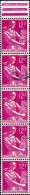 France Poste Obl Yv:1116 Mi:1149 Moisonneuse (cachet Rond) Bande De 5 - Used Stamps