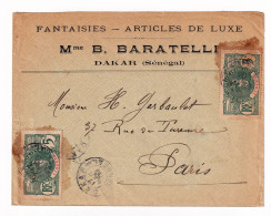 Lettre Dakar 1909 Sénégal Baratelli Fantaisies Articles De Luxe - Lettres & Documents