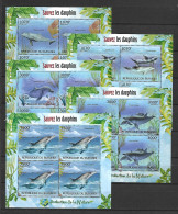 Burundi 2012 Marine Life - Dolphins I - 5 MS With 4 Sets MNH - Dolphins