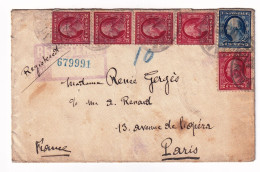 Registered 1922 New York USA  Paris France Cachet New York Foreign - Briefe U. Dokumente