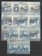 Burundi 2012 Marine Life - Whales II - 5 MS With 4 Sets MNH - Whales