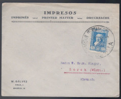 ESPAÑA SEVILLA A ALEMANIA TARIFA IMPRESOS SELLO GOYA MAT ESPECIAL SEVILLA 1930 - Cartas & Documentos