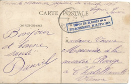 FRANCE ANNEE 1916 CPA AVEC CACHET DEPOT DE BLESSES N°4 FRANCHISE MILITAIRE  3 6 16 TB - Briefe U. Dokumente