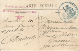 FRANCE ANNEE 1915 CPA DIRECTION DU SERVICE DE SANTE DE L'ARMEE DE L'AFRIQUE DU NORD FRANCHISE MILITAIRE TB - Briefe U. Dokumente