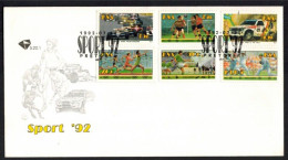 Südafrika Brief 839-844 Sport Mit Marken Fußball Autorennen Africa Letter Sports - Covers & Documents