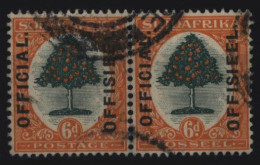 Südafrika Dienst 6/7 Waagerechtes Paar Zweisprachig 6 P Orangenbaum Gestempelt - Covers & Documents