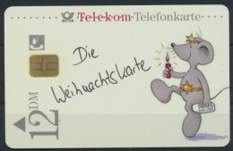 Telefonkarte Telekom Die Weihnachtskarte 12 DM Künstler Motv Mäuse - Autres - Europe