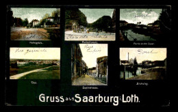 57 - SARREBOURG - SAARBURG - GRUSS AUS - MULTIVUES - CARTE COLORISEE FORMAT 8.4 X 13.6 CM - Sarrebourg