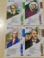 China phonecard,well-known Saying Of A Famous Person,4 Pcs - China