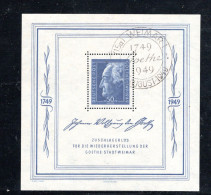 1949 ,  Goethe-Block , Gestempelt , Einwandfrei , Passender Goethe-Stp. Mi. 300,-    #  X 3 - Usati