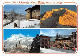 SAINT GERVAIS LES BAINS Le Chateau Coucher De Soleil Sur Le Mont Blanc 26(scan Recto-verso) MA1136 - Saint-Gervais-les-Bains