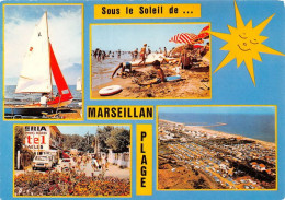 MARSEILLAN Plage La Plage Le Centre Commercial Le Camping Beauregard 18(scan Recto-verso) MA1178 - Marseillan