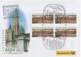 Germany Deutschland 2005 FDC NIPA Briefmarkenausstellung Philatelic Exhibition Antwerpen Belgium, Canceled In Bonn - 2001-2010