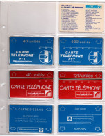 TC Précurseur : 6 Cartes Holographiques Bleu & Rouge Dont Carte D'essais Et Service - !! Carte 40 U Légèrement Voilée - Con Holograma