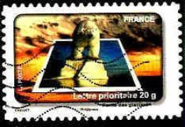 France Poste AA Obl Yv: 414 Mi:4835 Fonte Des Glaciers Ours Polaire (Lign.Ondulées) - Wasser