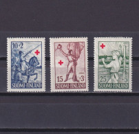 FINLAND 1955, Sc #B132-B134, Red Cross, Tales Of Ensign Stal, MH - Neufs