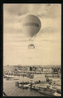 AK Hamburg-Harburg, Ballonflug über Den Hamburger Hafen  - Balloons