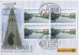 Germany Deutschland 2003 FDC NORDIA Briefmarkenausstellung Philatelic Exhibition Reykjavik Iceland, Bonn - 2001-2010
