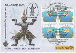 Germany Deutschland 2003 FDC BANGKOK Briefmarkenausstellung Philatelic Exhibition Thailand, Bonn - 2001-2010