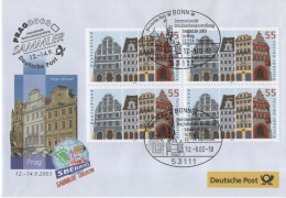 Germany Deutschland 2003 FDC PRAG Briefmarkenausstellung Philatelic Exhibition Prague Czechia, Bonn - 2001-2010