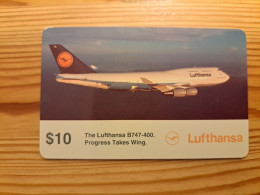 Prepaid Phonecard USA, The Global Calling Card - Airplane, Lufthansa - Other & Unclassified