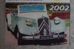 Petit Calendrier De Poche 2002 Voiture Citroên 11 CV Traction Avant Cabriolet  - Montluçon Allier - Klein Formaat: 1991-00