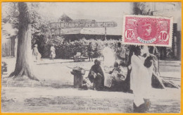 1912 CP De Thies, Sénégal Vers La Rochelle Puis île De Ré - Affr T à 10 Centimes Faidherbe - Vue De L'hôtel Coudine à Th - Lettres & Documents