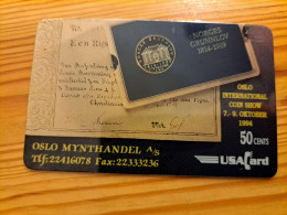 Prepaid Phonecard USA, USACard - Oslo International Coin Show 1.500 Ex. - Other & Unclassified