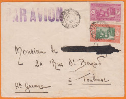Lettre De DAKAR AVION Le 16 X 1931 Avec 3f + 50c  Et  Flier En Arrivée De TOULOUSE P.P  7.L.O. Du GOUVERNEMENT Général - Poste Aérienne