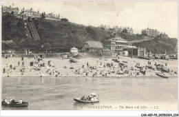 CAR-ABYP9-0518-ROYAUME-UNI - FOLKESTONE - The Beach And Lifts - Folkestone