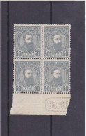 COB 10 Blok Van 4-Bloc De 4 - Leopold II-Léopold II -1894- MNH-postfris-neuf Sans Charnière - 1884-1894