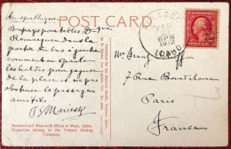 Etats-Unis, Divers Sur Carte, Cachet KELLOGG, IDAHO 1912 Pour La France - (C1486) - Postal History