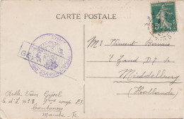 Correspondance Privé Armée Belge 1916 - Censuré - Gepruft - Cpa Normandie - Soldat Milicien France - Vers Hollande - Army: Belgium