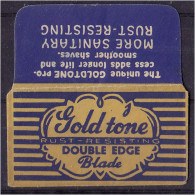 "GOLD TONE" Razor Blade Old Vintage WRAPPER - Cover Only (see Sales Conditions) - Razor Blades