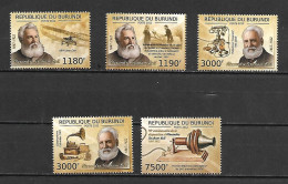 Burundi 2012 Alexander Graham Bell - 5 IMPERFORATE MS MNH - Nuevos