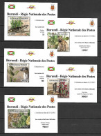 Burundi 2012 African Animals - Cactuses - 5 MS MNH - Nuevos