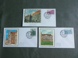 1975 1769 & 1770 & 1771 FDC Soie/zijde (NAMUR) :  "Patrimoine Architectural- Bouwkundig Erfgoed" - 1971-1980