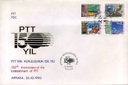 Turkije - FDC -  150th Anniversary Of The Establishment Of PTT             - FDC