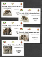 Burundi 2012 Animals - Elephants - 5 MS MNH - Ongebruikt