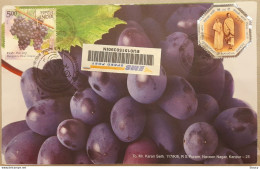 India 2023 GI Geological Indications Bangalore Blue Grapes MAHATMA GANDHI Combi Kanpur REGISTERED SPEED POST FDC COVER - Storia Postale