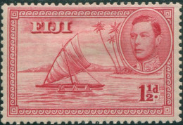 Fiji 1938 SG251 1½d Carmine Empty Canoe KGVI P13½ Die 1 MLH - Fiji (1970-...)