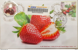 India 2023 GI Geological Indications-MAHABALESHWAR STRAWBERRY, MAHATMA GANDHI Combi Kanpur REGISTERED SPEED POST COVER - Storia Postale