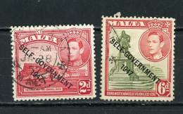 MALTE (GB) : GEORGE VI ET VUES - N° Yvert 205+209 Obli. - Malta (...-1964)