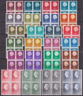 NEDERLAND 1954-1957 Koningin Juliana Complete Postfrisse Serie In Blokken Van 4 NVPH 617 / 640 - Unused Stamps