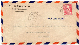 1949  CAD  De POINTE A PITRE Sur Gandon 15f Envoyée à MARSEILLE - Lettres & Documents