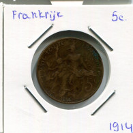 5 CENTIMES 1914 FRANKREICH FRANCE Französisch Münze #AM722.D.A - 5 Centimes