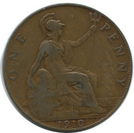 PENNY 1910 UK GREAT BRITAIN Coin #AG866.1.U.A - D. 1 Penny