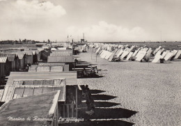 CARTOLINA  MARINA DI RAVENNA RAVENNA EMILIA ROMAGNA LA SPIAGGIA VIAGGIATA 1954  Y15 - Ravenna