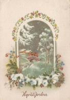 Bonne Année Noël ÉGLISE Vintage Carte Postale CPSM #PAY297.A - New Year
