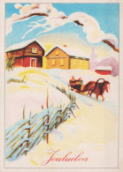 Bonne Année Noël CHEVAL Vintage Carte Postale CPSM #PAY287.A - New Year